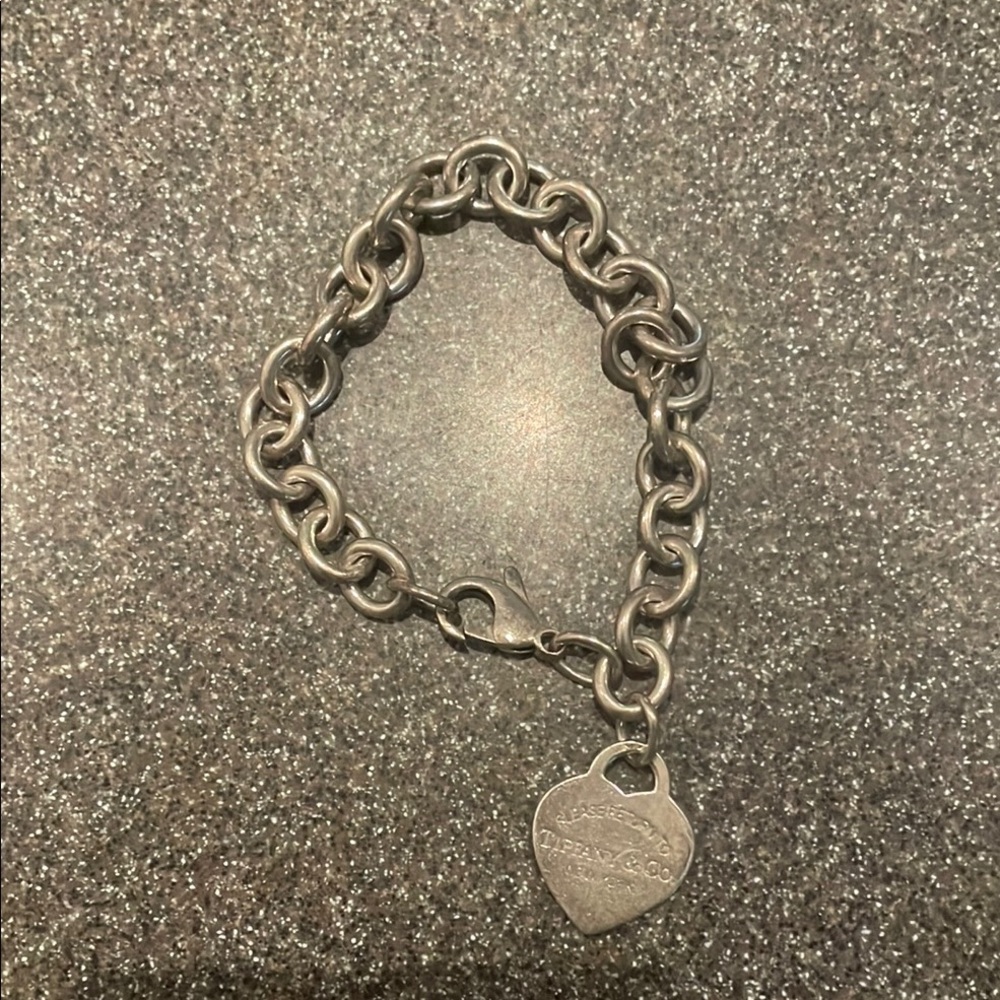 Tiffany & Co Silver Chain Bracelet with Charm